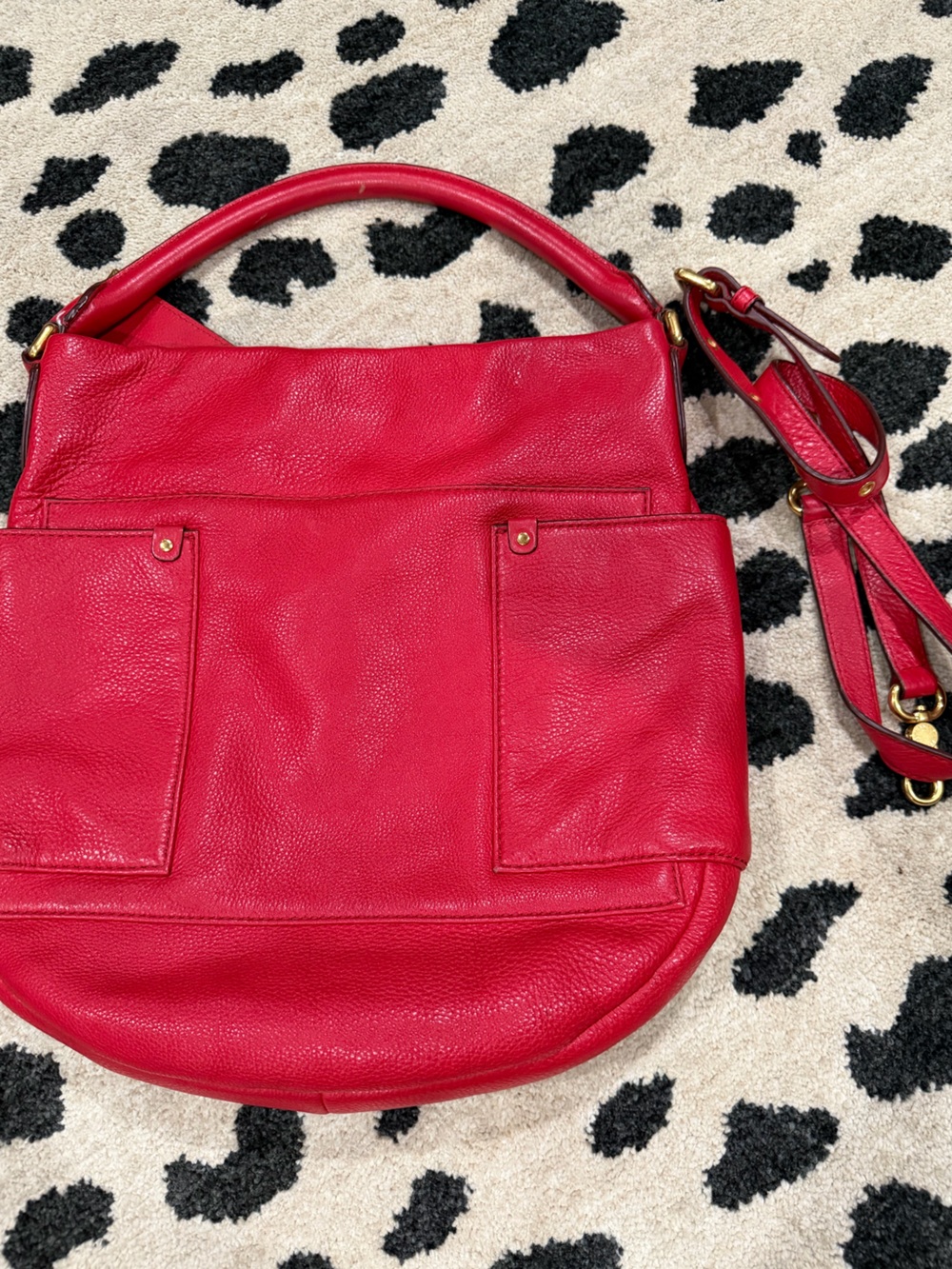 Marc by Marc Jacobs Red Leather Shoulder Bag with Removable Strap
